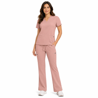 Ensemble de blouses médicales pour femmes Niaahinn 2026 à col en V, respirant, anti-plis, en tissu peigné polyester/rayonne/spandex, pour usage hospitalier