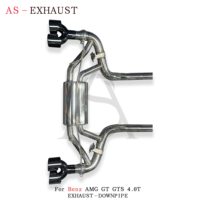 Échappement sport à soupapes Vortex SS304 pour Mercedes-Benz AMG GTS GT, finition polie miroir, soudure à écailles de poisson, fixation directe par boulons