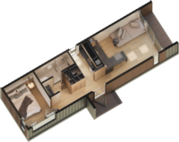 Casas en Miniatura, Casas Modulares, Hoteles Resort Modernos, Diseño Moderno de Mediados de Siglo, Completamente Amuebladas, Estructuras de Panel Sándwich
