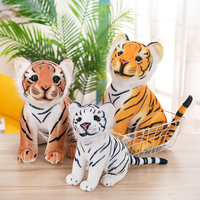 Boneka Hewan Kustom - Harimau Realistis - Boneka Hewan Berbulu - Diisi dengan Bahan Lembut - untuk Hadiah Anak-Anak