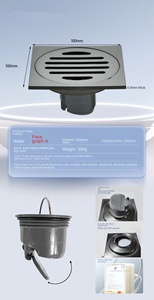 Dual-sử dụng thép không gỉ thoát nước sàn hiện đại cho khách sạn phòng tắm phòng tắm ban công nhà vệ sinh máy giặt cống đóng cửa Bìa - Product Image 6