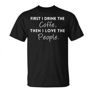Camiseta Enneagram Tipo 2 Drink Coffee Love People Negra Unisex Talla Adulto - Product Image 2