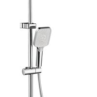 Ensemble de douche moderne Repoll avec cartouche en laiton, en cuivre, pommeau de douche rectangulaire souple à jet pluie, installation murale
