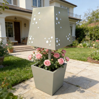 Jardinière sur pied personnalisée grande taille, minimaliste, simple, écologique, durable, en métal thermolaqué pour extérieur/intérieur