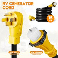 Önceden delinmiş 50 Amp jeneratör giriş kutusu ile kordon NEMA 14-50P SS2-50R jeneratör kablosu su geçirmez Combo kiti Listed listelenen