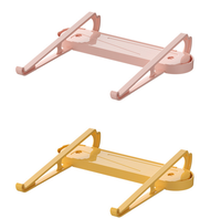 Support pliable pour ordinateur portable de bureau, rehausseur d'ordinateur portable en plastique réglable, support portable pour ordinateur portable, support de refroidissement ventilé, support d'ordinateur