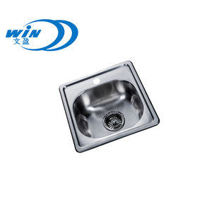 Petite taille 15x15 Mini évier de cuisine simple en acier inoxydable évier de cuisine à bol unique contemporain en acier inoxydable avec plateau 5 ans - Product Image 1