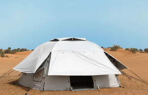Carpa Familiar Geodésica de Aluminio Azul para 5 Personas, Doble Capa, Resistente al Agua, Fácil de Instalar, para Emergencias y Desastres - Product Image 2
