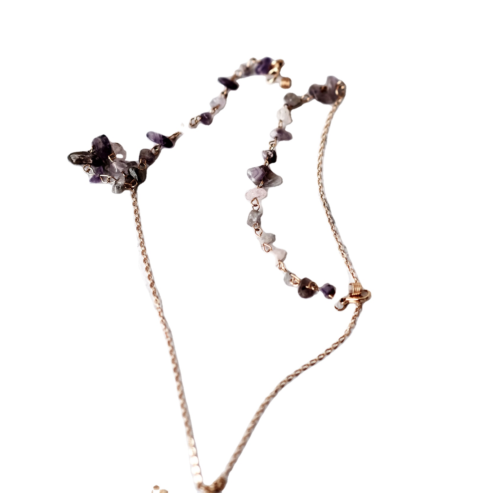 Модные медные цветные солнцезащитные очки с кристаллами Длинная цепочка Ювелирные изделия Подарочные очки