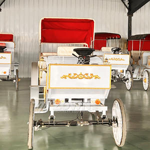 Carruaje de caballos de Turismo de boda real clásico eléctrico 4 ruedas 4-6 personas uso del parque de atracciones - Product Image 5