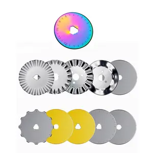 factory supply 45mm 60mm 28mm 18mm 9mm rotary cutter blades, wave blades, dotted line blades titanium coated blades 45mm