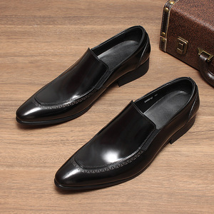 Mocassins décontractés de luxe pour hommes 2025, en cuir brillant, à lacets, bout pointu, antidérapants, respirants, légers et patchwork - Product Image 1