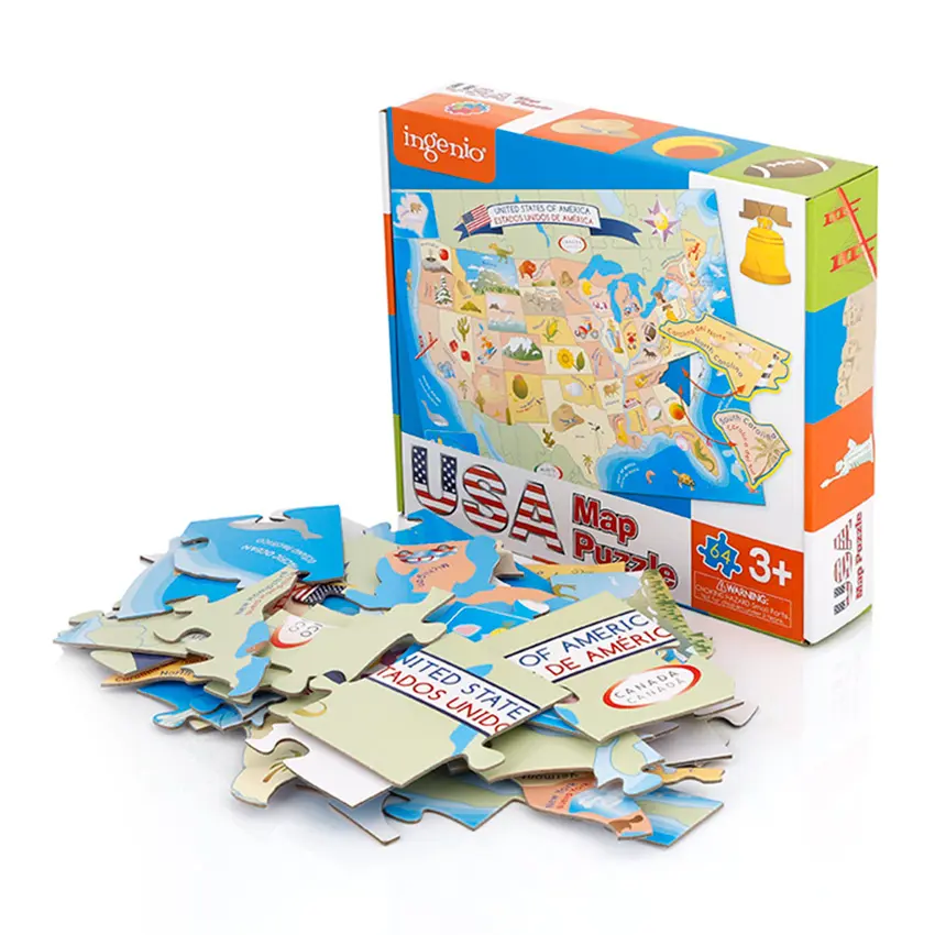 Напольный пазл, карта сша, персонализированные бумажные головоломки, игры для детей