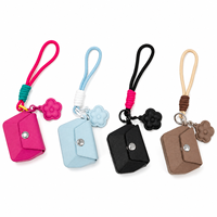 Étui rigide en EVA pour écouteurs avec dragonne, breloque fleur, mini sac de rangement pour écouteurs, accessoire de sac à main