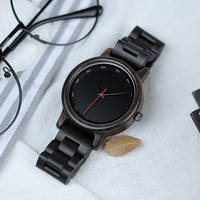 Montre en bois noire pour homme, bracelet en acier inoxydable, quartz analogique, luxe, mode, sport, cadeau