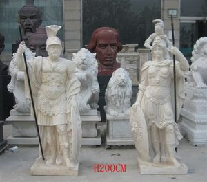 Sculpture sur pierre personnalisée d'usine en Chine Statue en pierre guerrier classique Style européen marbre Figure masculine Sculpture pour la décoration extérieure - Product Image 6