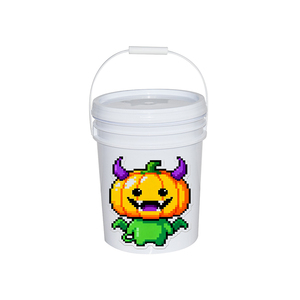 Cubo de colores personalizable de alta resistencia 1/5/10/15 litros alto hermético redondo contenedor de alimentos de plástico almacenamiento cubos de plástico de Halloween - Product Image 5