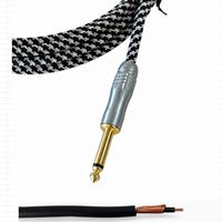 Câble audio professionnel OEM CH-G008 TS pour guitare, mâle-mâle, blindé en spirale, gaine en PVC, conducteur en cuivre sans oxygène, câble en tweed