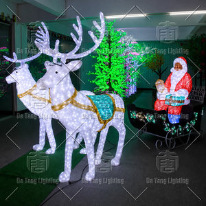 Large Santa Claus Reindeer Carriage <b>Light</b> for Park Decoration - Product Image 5
