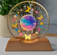 Veilleuse LED de luxe 80 mm, système solaire gravé au laser 3D, pas cher