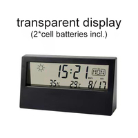 Réveil Transparent EMAF, Décoration de Bureau, Style Ins, Horloge Météo Numérique Intelligente, Horloges de Table, Décoration Intérieure