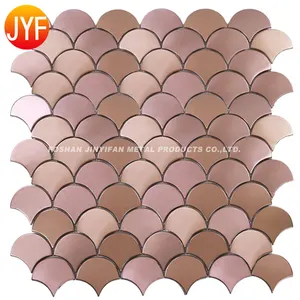 H609 Hot Selling Rose Gold Fish Scale Stainless Steel Mosaic For High End Hotel