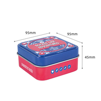 Boîte en métal rectangulaire personnalisée pour biscuits, emballage alimentaire imprimé, petite boîte à thé carrée, boîte en métal de Noël