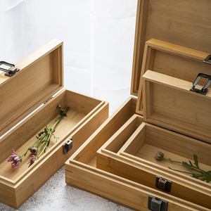 Wanuocraft handmade tùy chỉnh kích thước Tre hộp lưu trữ bán buôn khắc đồ trang sức tổ chức bản lề nắp kim loại khóa hình chữ nhật trà - Product Image 4