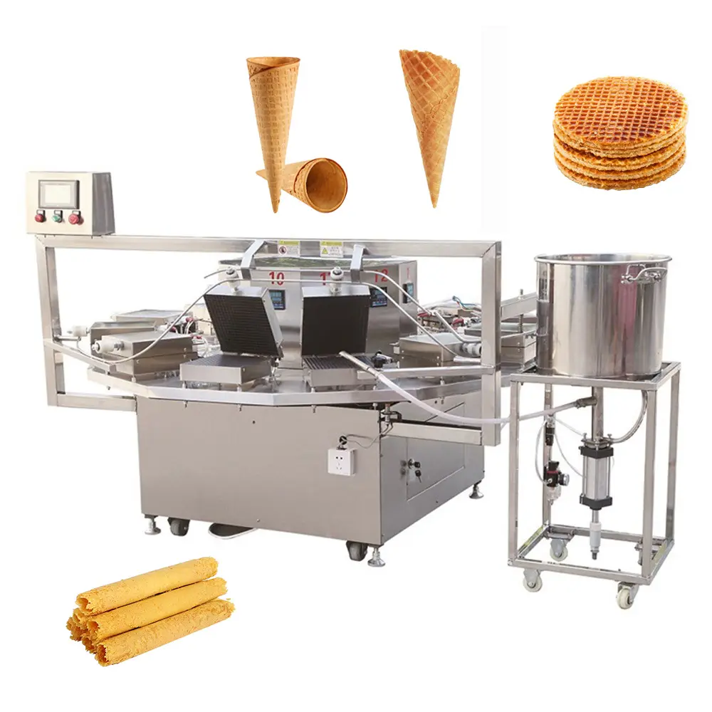 Manufacturer Wholesale High Productivity Ice Cream Cone Making Machine Pizza Waffle Cone Production Line