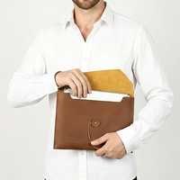 Porte-documents en cuir véritable pour homme, protection pour ordinateur portable, étui durable gaufré, sac organisateur pour ordinateur, promotionnel