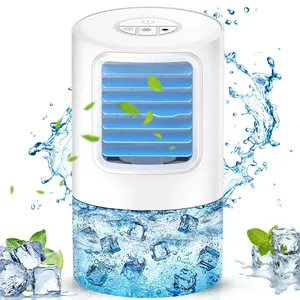 Ventilador refrigerador de ar para escritório doméstico inteligente, ventilador de ar condicionado com água ou gelo, com 7 luzes LED românticas