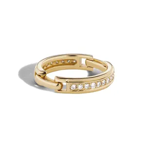 새로운 제품 골드 도금 반지 다이아몬드 결혼 반지 925 스털링 실버 반지