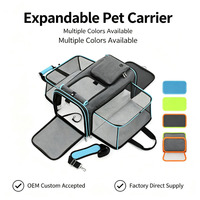 Sac à dos de transport pour animaux de compagnie extensible en tissu Oxford, approuvé par les compagnies aériennes, sac de voyage souple pour petits chiens, chats, oiseaux