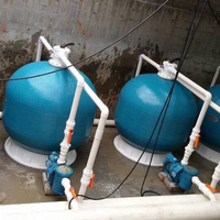 Filtre à sable pour piscine en fibre de verre robuste avec vanne multi-ports pour système de filtration d'eau commercial OEM