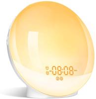 Heißer verkauf Wake Up Licht Wecker mit Sunrise Sunset Simulation Dual Alarme Snooze Radio 7 Natürliche Sound USB Lade port