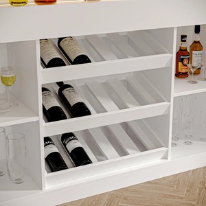 Bán buôn tùy chỉnh hiện đại bước thiết kế giá rượu với kệ và USB đèn LED cho nhà thanh hiển thị - Product Image 5