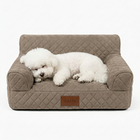 Canapé-lit matelassé de luxe pour animaux de compagnie, lit pour chien ou chat, simple ou double place, mobilier haut de gamme pour animaux, fabricant OEM ODM