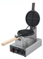 Nouvelle machine à mini-gaufres commerciale en céramique antiadhésive, moteur 1000W, appareil à snacks rond avec fonction de rotation pour usage commercial et restauration