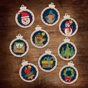 Ourwarm Set <span class=keywords><strong>di</strong></span> 10 Decorazioni Natalizie <span class=keywords><strong>in</strong></span> <span class=keywords><strong>Legno</strong></span> da Dipingere per Bambini, Ornamenti da Appendere - Product Image 2