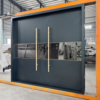 Porte d'entrée extérieure double en acier inoxydable de style européen, porte blindée en aluminium, grandes portes d'entrée pour maisons