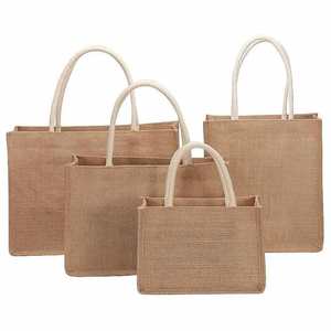 Bolsa de Compras Personalizada al por Mayor, Bolsa de Yute Natural Ecológica Grande con Impresión Personalizada, Bolsa de Playa - Product Image 1