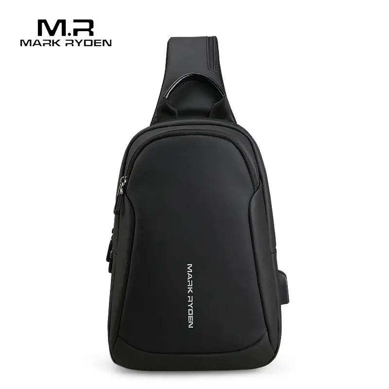 Factory price low MOQ large capacity anti-theft chest cross body bags with USB charging port shoulder sling bag for men MR7191