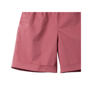 Pantalones cortos de sarga elástica para niños con cintura elástica y cordón ajustable – Dusty Rose - Product Image 3