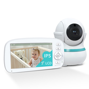 5 pouces nouveau moniteur bébé <span class=keywords><strong>pas</strong></span> <span class=keywords><strong>cher</strong></span> caméra VOX Mode 5000mAh batterie <span class=keywords><strong>Babyphone</strong></span> Vision nocturne conversation bidirectionnelle Non WiFi moniteur bébé - Product Image 1