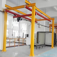 Grue à portique de fabrication chinoise, grue KBK, 4 colonnes fixes, déplacement sur rail avec palan à chaîne