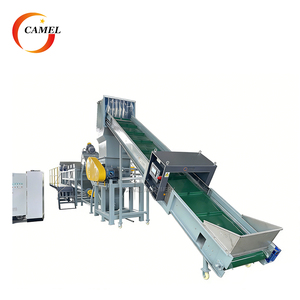 Macchina per il lavaggio di fusti <span class=keywords><strong>e</strong></span> casse in PP/PE da 300-500 kg/h, linea di riciclaggio per la triturazione di bottiglie in HDPE <span class=keywords><strong>e</strong></span> film plastici morbidi - Product Image 1