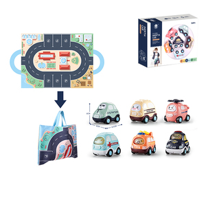 Ensemble de 6 voitures en plastique à <span class=keywords><strong>friction</strong></span> unisexe, tapis de jeu, sac de rangement pour bébé, jouets éducatifs pour les tout-petits - Product Image 2