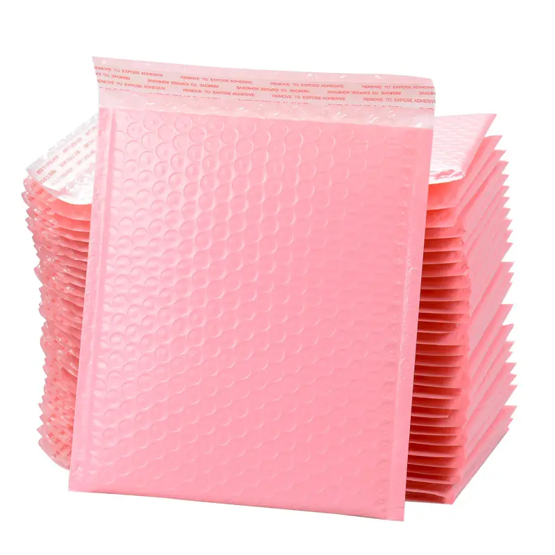 Bolhas cor-de-rosa de 6x9 polegadas, bolha poly bolha mailer, envelopes acolchoados pretos