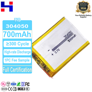 Литиевая батарея 304050 3.7V 700mAh для смарт-часов, вентиляторов, косметических приборов, ночников; OEM аккумуляторные блоки LiFePO4 48V, 52V, 12V для электровелосипедов - Product Image 1