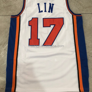 Maillot de basket-ball Jeremy <span class=keywords><strong>Lin</strong></span> New York blanc entièrement brodé, qualité supérieure, prêt à être expédié - Product Image 1